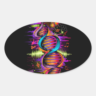 Muziek-DNA Ovale Sticker