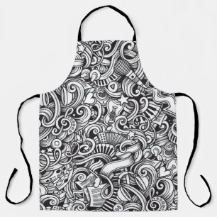 Muziek Doodles achtergrond Schort