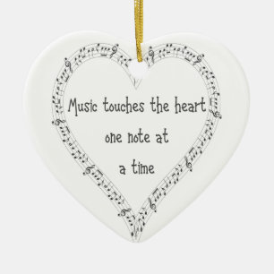 Muziek drukt op het Inspirerend hartencitaat Keramisch Ornament