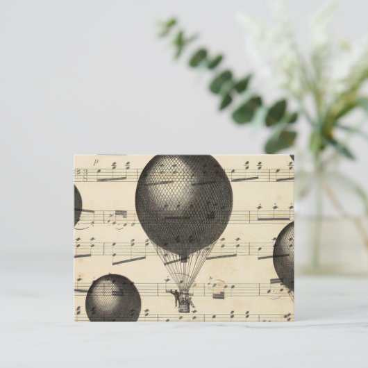 muziek en Antiek luchtballonnen Briefkaart (Staand voorkant)