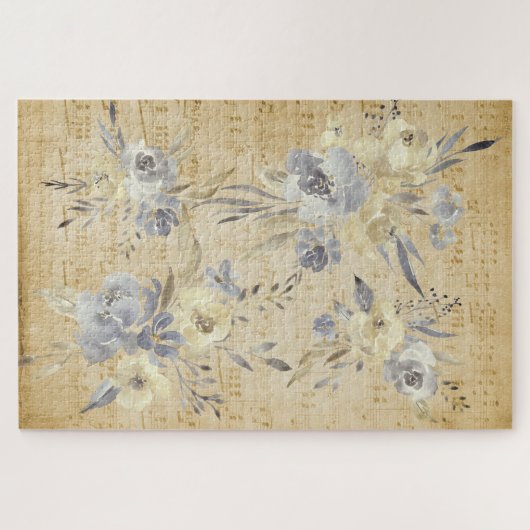 muziek en bloemen legpuzzel (Horizontaal)