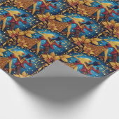 Muziek en dans Gouden Kerst Cadeaupapier (Hoek)