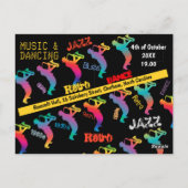 Muziek en dansende Partij JAZZ RETRO Briefkaart (Achterkant)