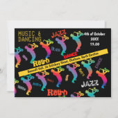 Muziek- en dansfeest JAZZ RETRO-muziek Kaart (Achterkant)