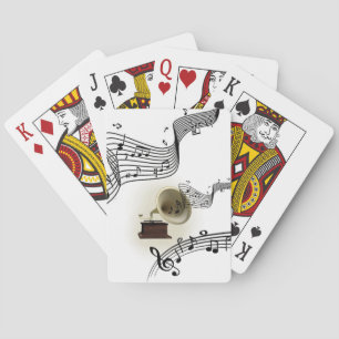 Muziek en grammofoonontwerp pokerkaarten