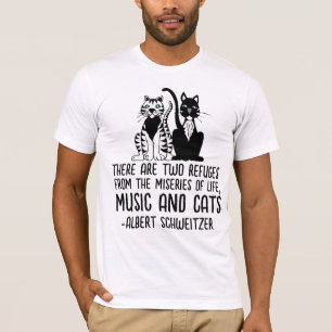 MUZIEK EN KATTEN, ALBERT SCHWEITZER CAT QUOTE T-SHIRT