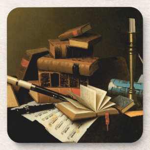 Muziek en Literatuur door William Harnett, Fijne K Bier Onderzetter