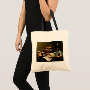 Muziek en Literatuur van William Harnett, Fijne Ku Tote Bag