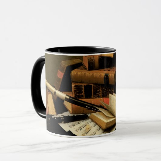 Muziek en literatuur van William Harnett, Fine Art Mok (Voorkant links)