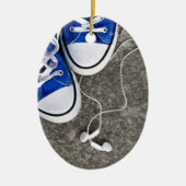 Muziek en sneakers keramisch ornament (Voorkant)