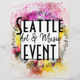 Muziek- en tekenevenement flyer