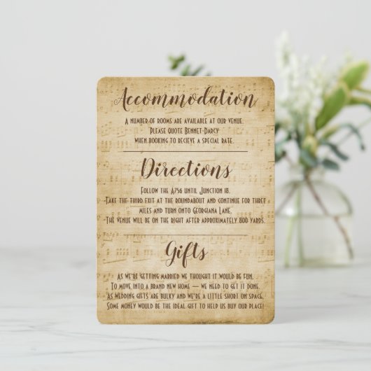 Muziek Enclosure Kaart Oude Stijl (Staand voorkant)