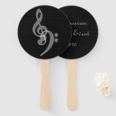  Muziek Event Black Hand Fan Handwaaier (Voorkant en achterkant)