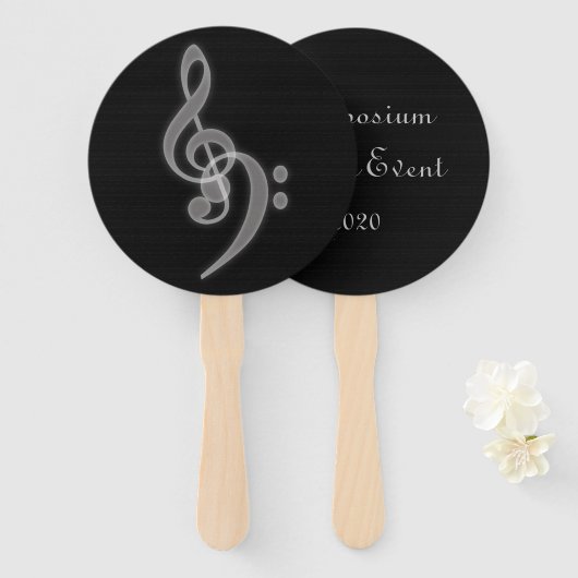  Muziek Event Black Hand Fan Handwaaier (Voorkant en achterkant)