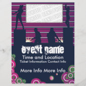 Muziek Event Flyer met DJs en Dansers (Achterkant)