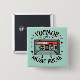  muziek freak vierkante button 5,1 cm