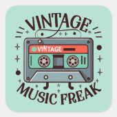  muziek freak vierkante sticker (Voorkant)
