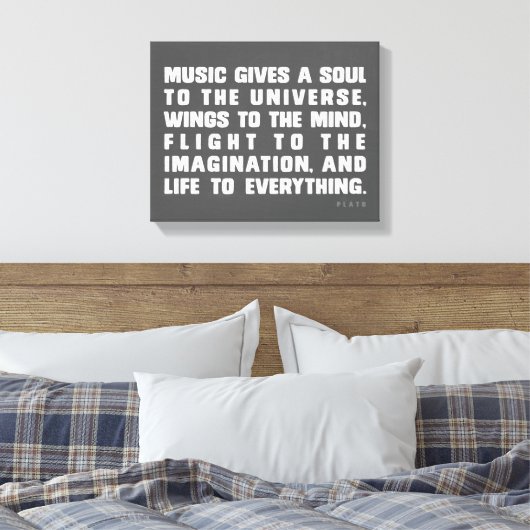 Muziek geeft een oplossing aan het universum canvas afdruk (Insitu (Slaapkamer))