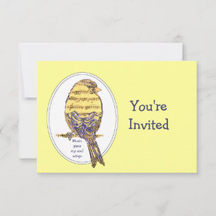 Muziek geeft mijn ziel vleugels Quote Bird Birthda Kaart