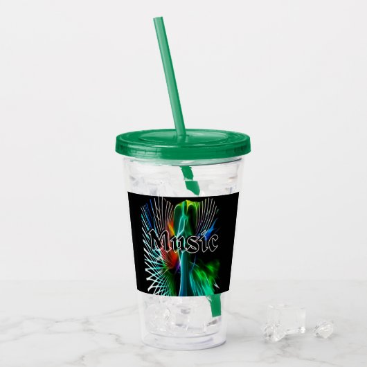 muziek geluid acryl drinkbeker (Voorkant ijs)