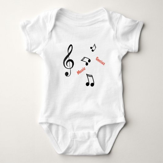 Muziek Genius Musical Notes Baby / Toddler Top (Voorkant)