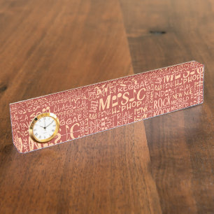 Muziek Genres Word Collage desk bord Naambordje