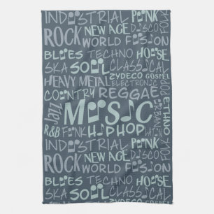 Muziek Genres Word Collage handdoek