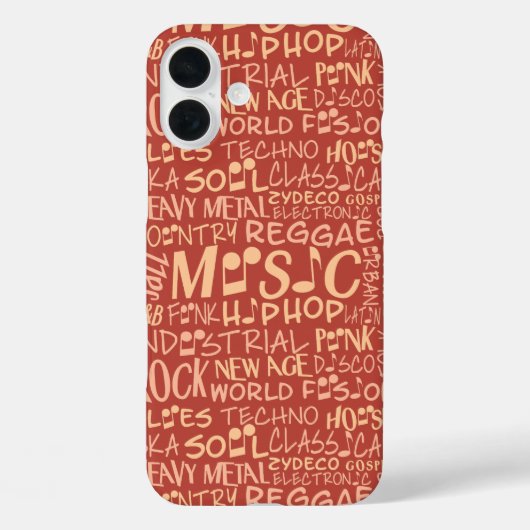 Muziek Genres Word Collage hoesjes (Achterkant)