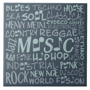 Muziek Genres Word Collage tegels Tegeltje