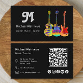 Muziek Gitaar Leraar QR Code Social Media Custom Visitekaartje