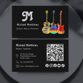 Muziek Gitaar Leraar QR Code Social Media Custom Visitekaartje