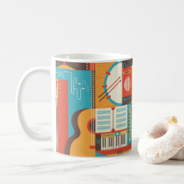 Muziek Gitaar Piano Kleurrijk Koffiemok