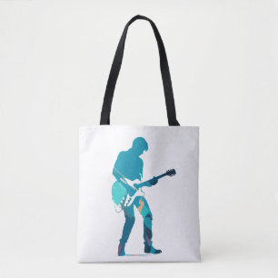 Muziek Gitaar Speler Concert Fun Silhouette Style Draagtas