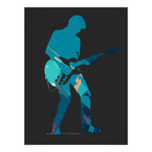 Muziek Gitaar Speler Concert Fun Silhouette Style Perfect Poster