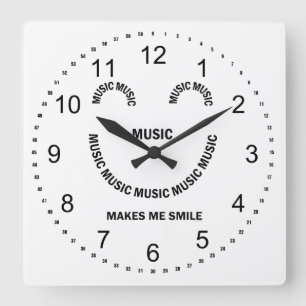 Muziek Glimlach Vierkante Klok