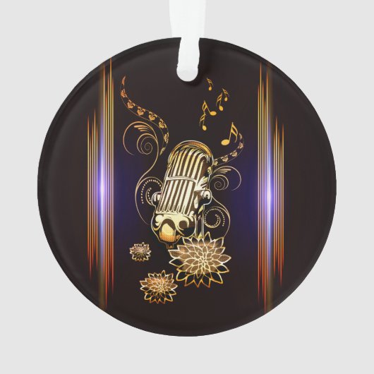 Muziek, gouden microfoon ornament (achterkant)