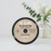 Muziek Grootste Hits Retro  Ecru Bruiloft Kaart (Staand voorkant)