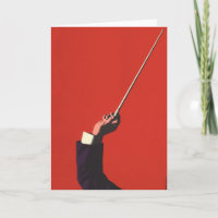  muziek, hand van de geleider die een batterij vas