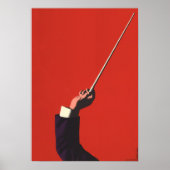  muziek, hand van de geleider die een batterij vas poster (Voorkant)