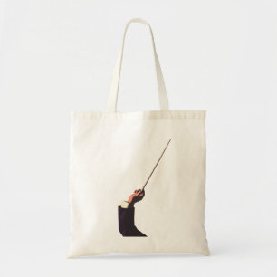  muziek, hand van de geleider die een batterij vas tote bag