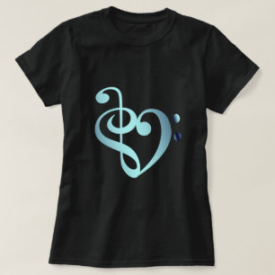 Muziek Harde blauwe hemel in de vorm van het liefd T-shirt