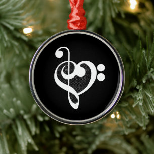Muziek Hart - Ik hou van muziek Metalen Ornament