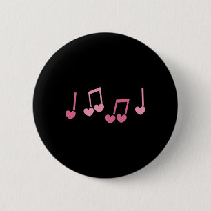 Muziek Hart Muzieknoot Grappige Muzikant Kinderen Ronde Button 5,7 Cm