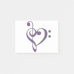 Muziek - Heart Treble Bass Clef Heart - Grape Comp Post-it® Notes