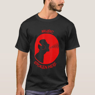 Muziek hier Vinyl Record Singer Red T-shirt