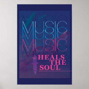 Muziek hoort de sol, het inspirerend poster
