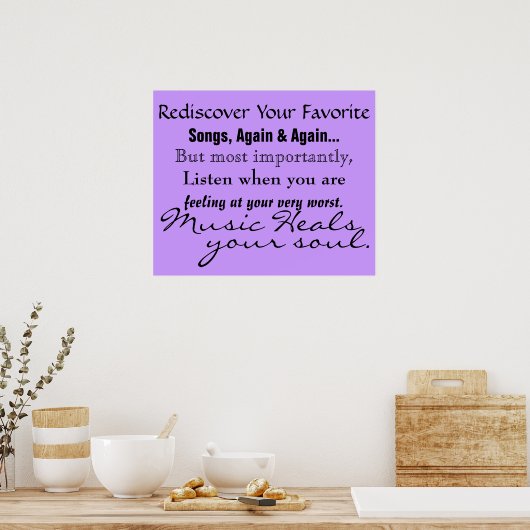 Muziek hoort uw Poster met sol (Keuken)