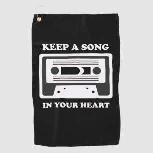 Muziek houdt een lied in je hart golfhanddoek