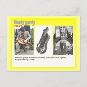 Muziek, Hurdy gurdy-speler Briefkaart