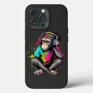Muziek in apensets luisteren, muziek geobsedeerd d iPhone 13 pro hoesje